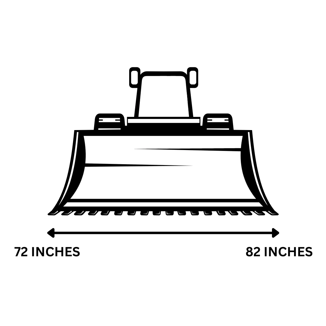 Front view of a midsize equipment bucket measuring between 72 and 82 inches ideal for the use of the SLG 78VFRB Vibratory Screener.