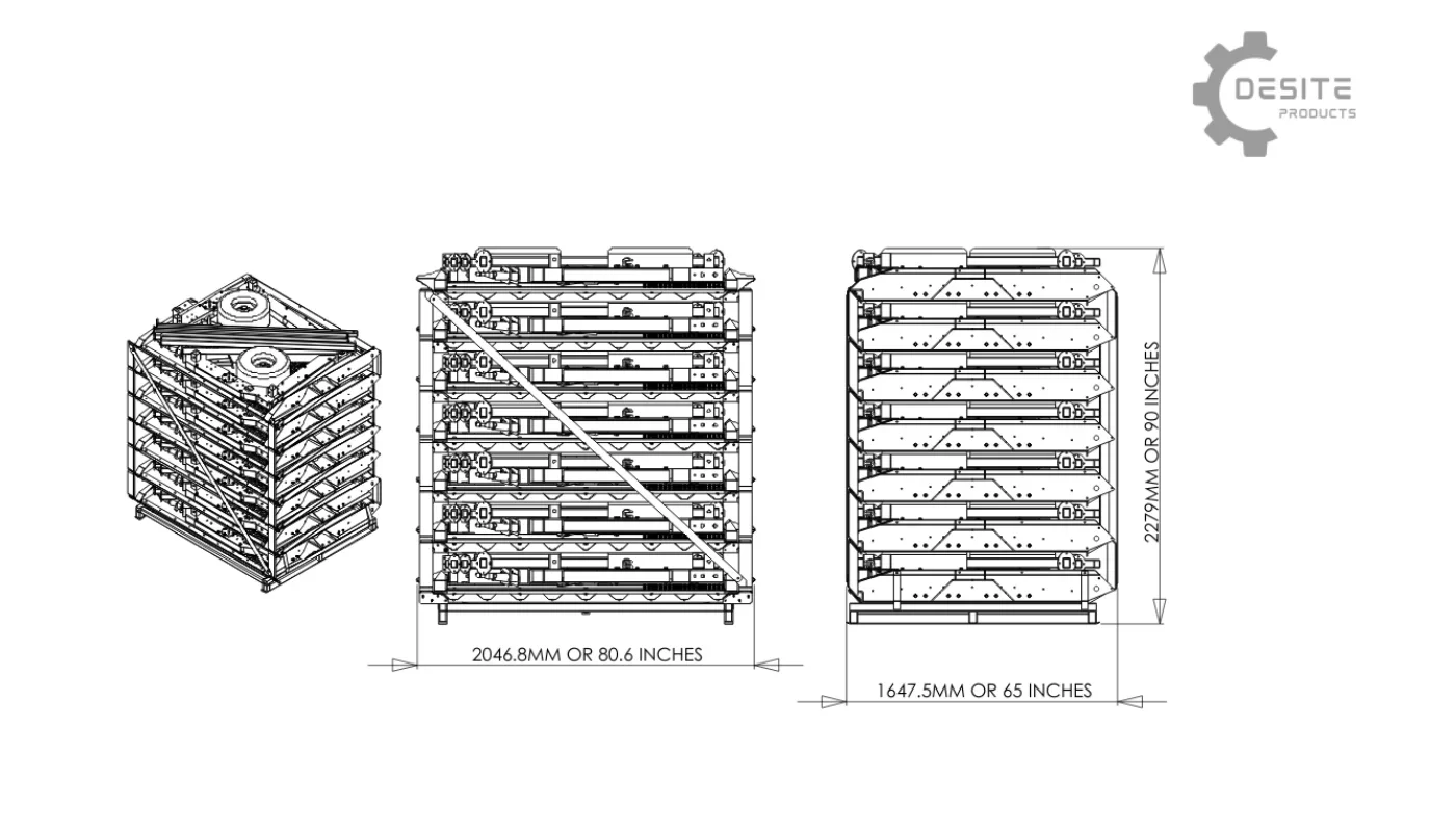 Illustrative image of the packaging process and shipping efficiency of the DeSite SLG 56 MINI for secure and cost-effective transportation