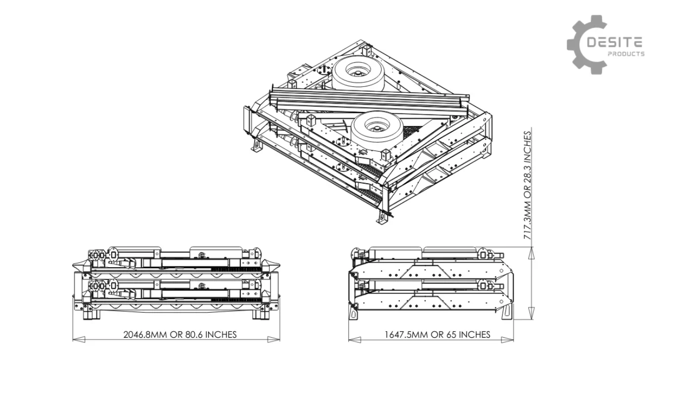 Illustrative image of the packaging process and shipping efficiency of the DeSite SLG 56 MINI for secure and cost-effective transportation